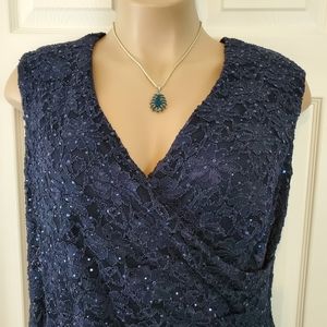 Repost- Collection DressBarn Sequin Faux Wrap Dress